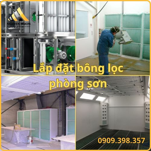 Ứng dụng bông lọc bụi phòng sơn